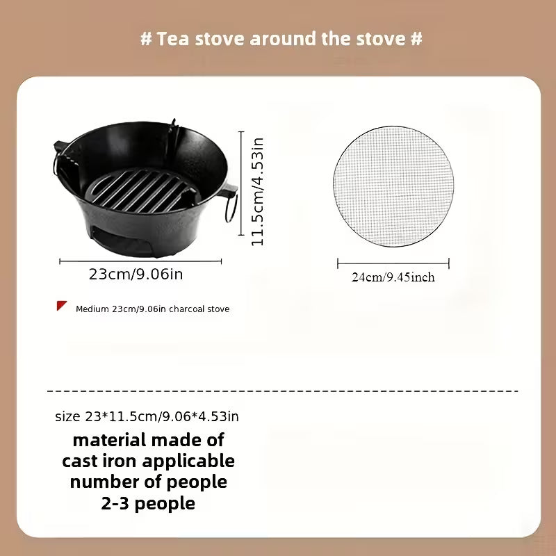 🔥Clearance Sale 49% OFF 🎅 Portable Cast Iron Charcoal Grill & Stove for Camping and Backyard