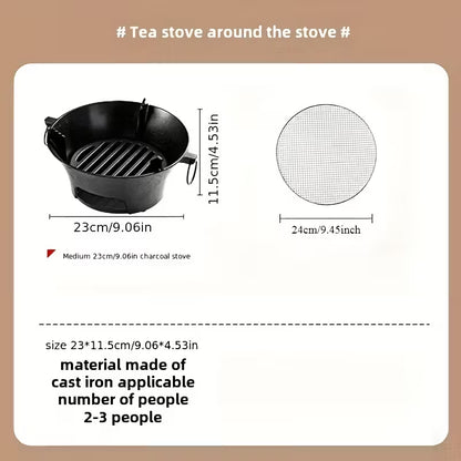 🔥Clearance Sale 49% OFF 🎅 Portable Cast Iron Charcoal Grill & Stove for Camping and Backyard