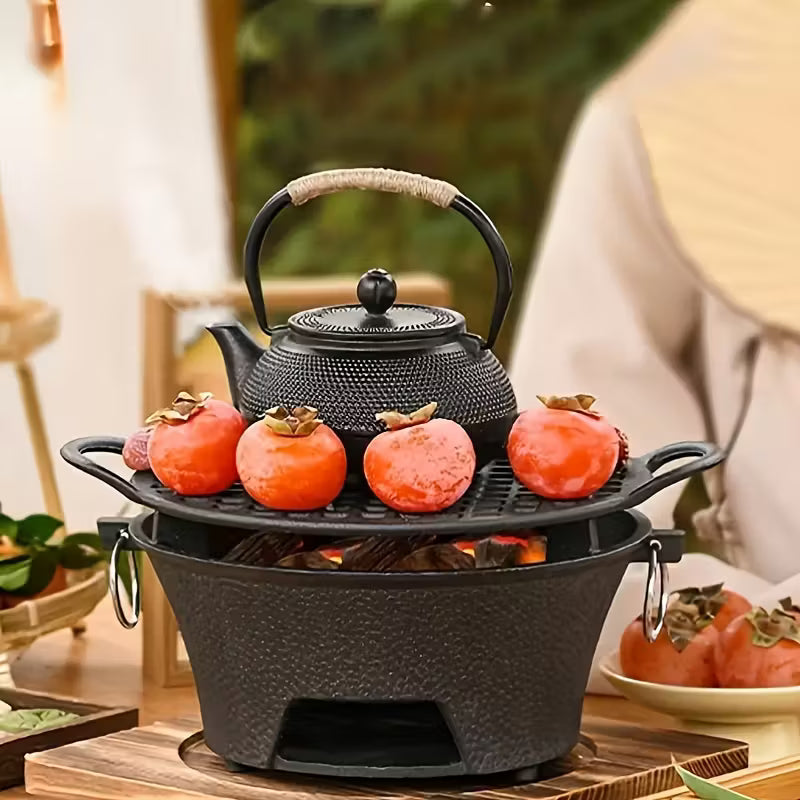 🔥Clearance Sale 49% OFF 🎅 Portable Cast Iron Charcoal Grill & Stove for Camping and Backyard
